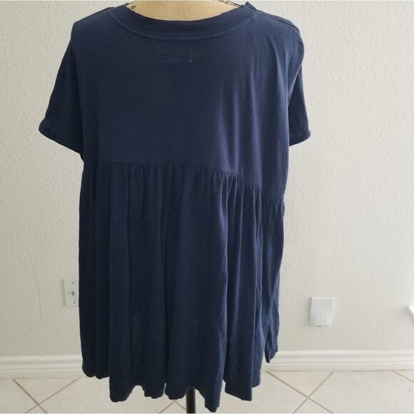 LOU Grey blue tee shirt with open sides and gathered back very good condition - Picture 2 of 4